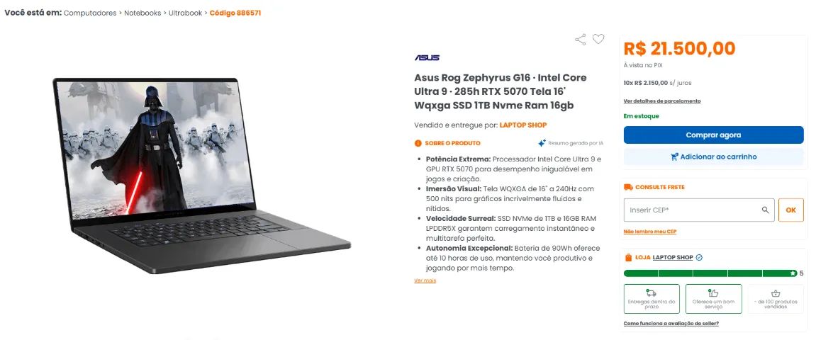 Notebook Asus Rog Zephyrus G16 - Foto 4