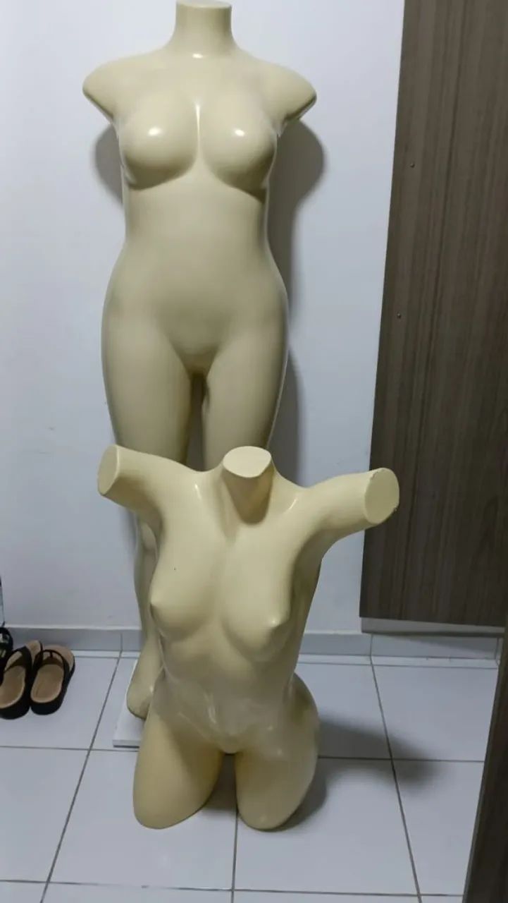Manequins plus, slim e cabides para exposição 