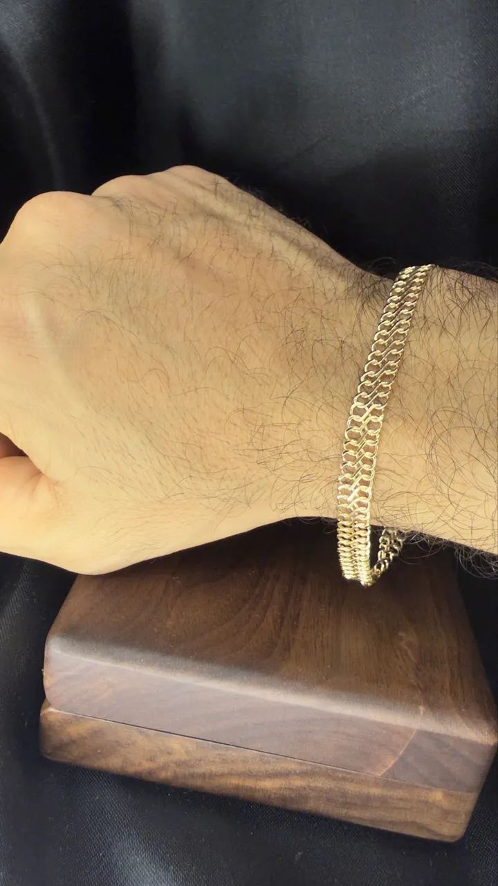 Lacraia 8g maciça ouro 18k 21cm 6mm