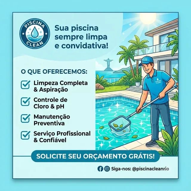 Piscina com água limpa e cristalina 