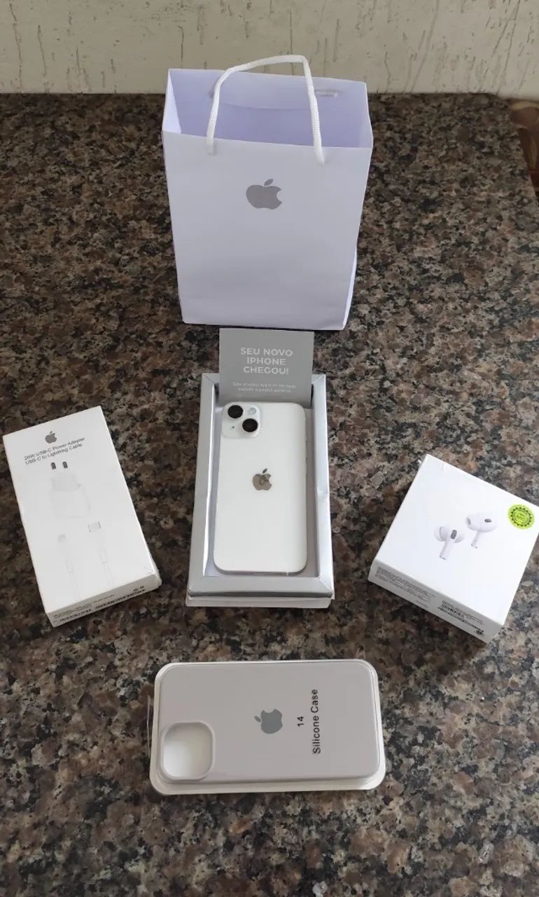 Iphone 14 branco 128gb e-SIM + brindes!