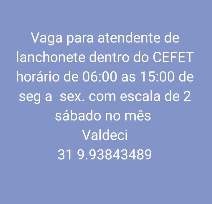Vaga de atendente 