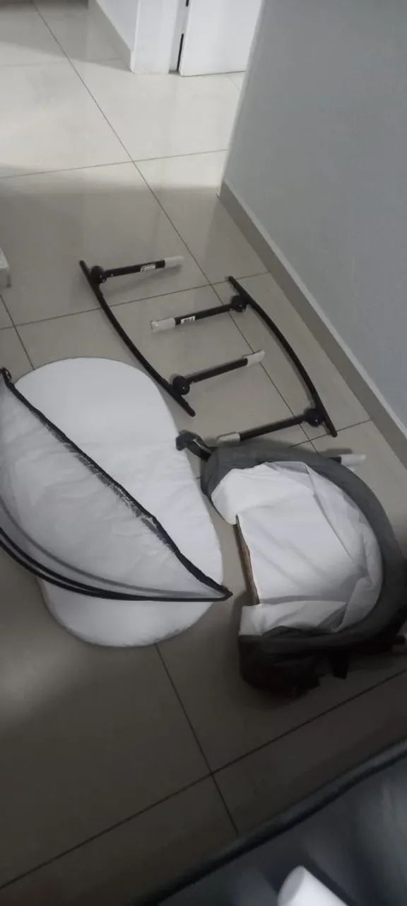 Berço Moisés Portátil Com Balanço Safety  Cinza - Foto 3