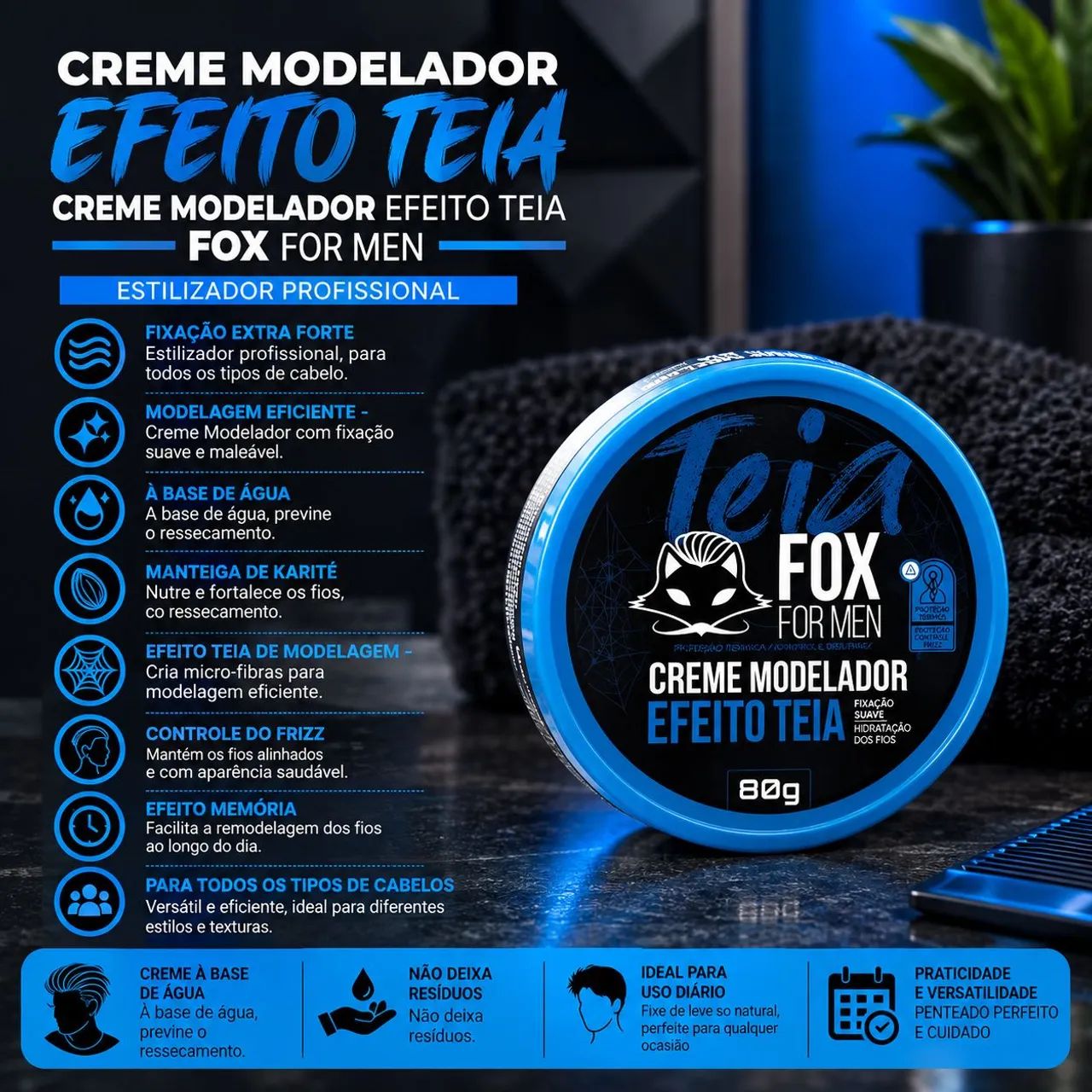 Pomada Fox For Men Efeito Teia 80g - Foto 3