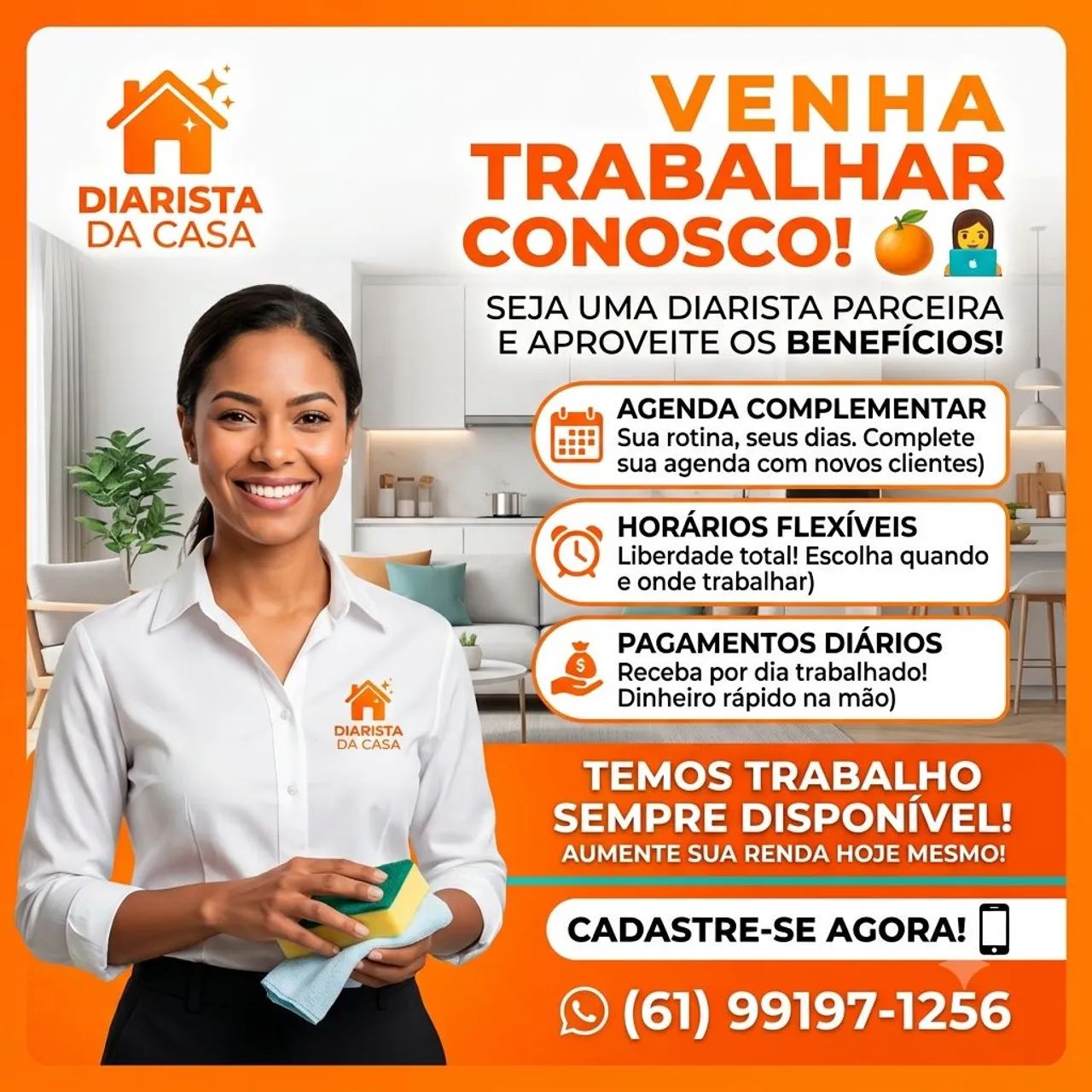 Vem ser parceira da Diarista da Casa! ?
