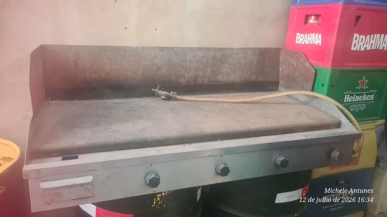 Chapa hamburgueria  130×60cm 04 queimadores 
