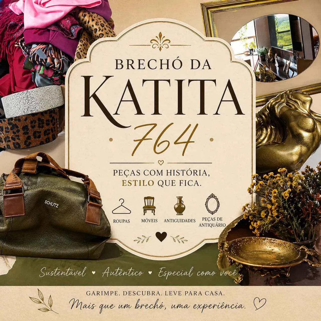 Peças antiquário e roupas