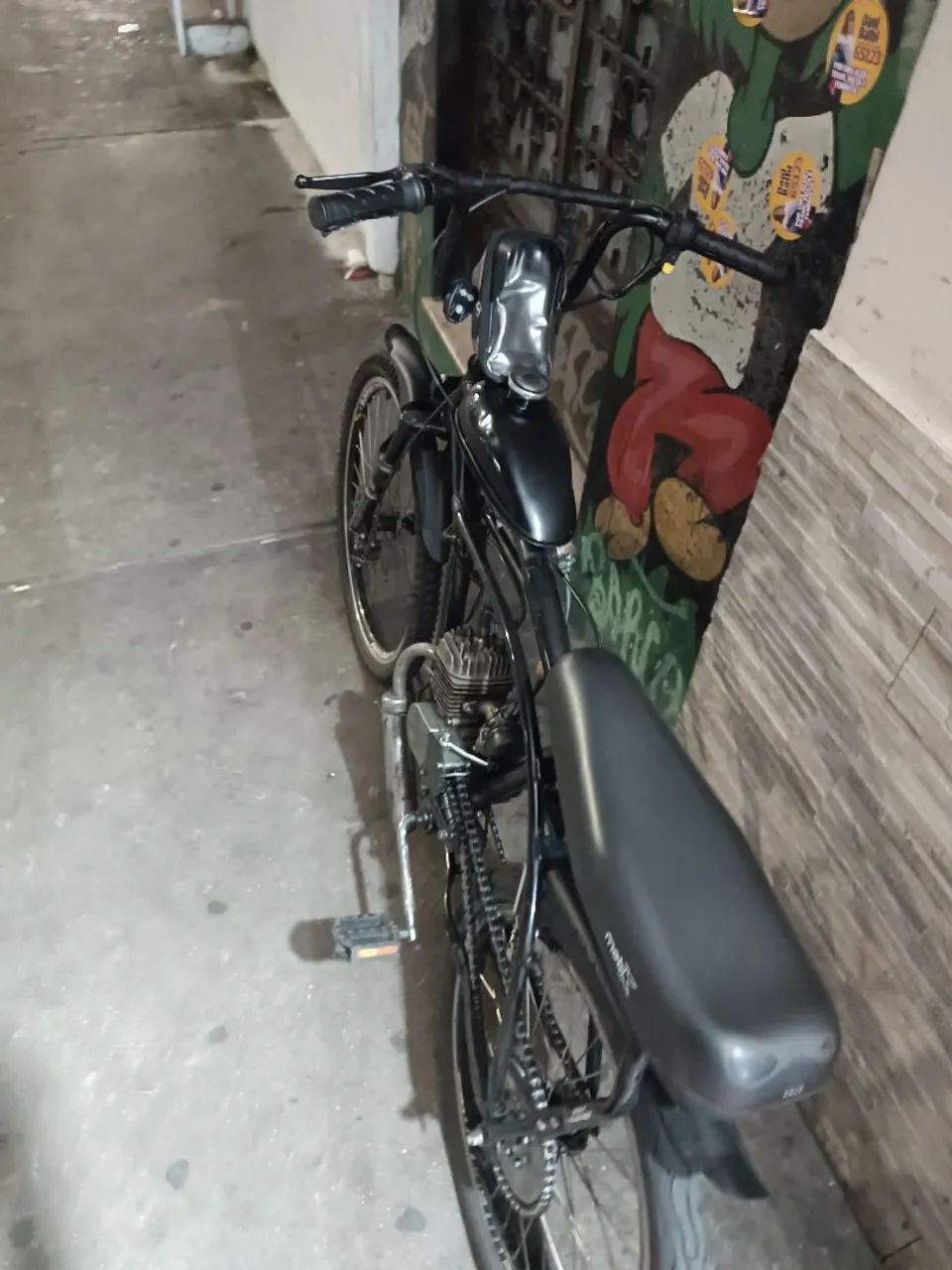 Bicicleta Motorizada 80cc Preta  - Foto 4