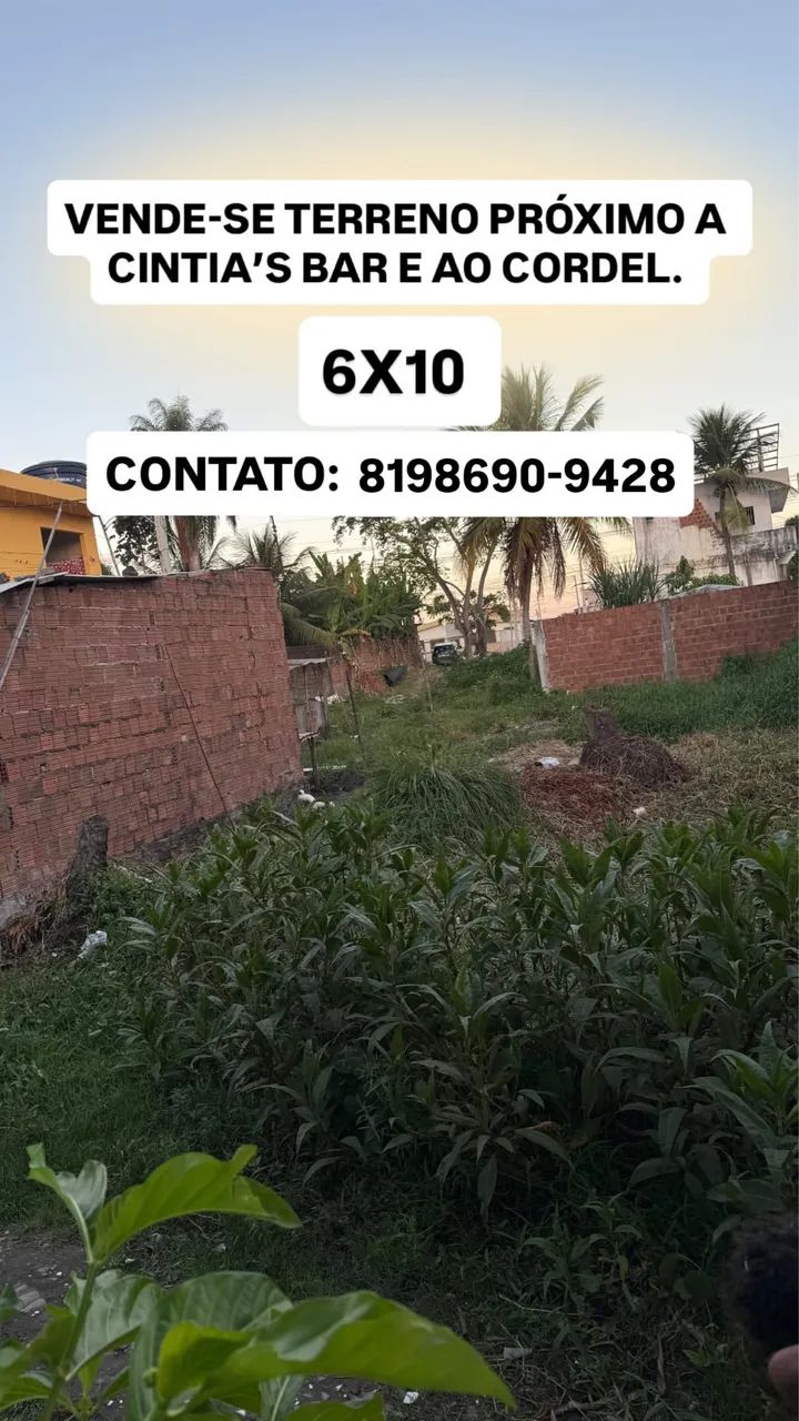 Vendo terreno em no centro de Nossa Senhora do Ó.