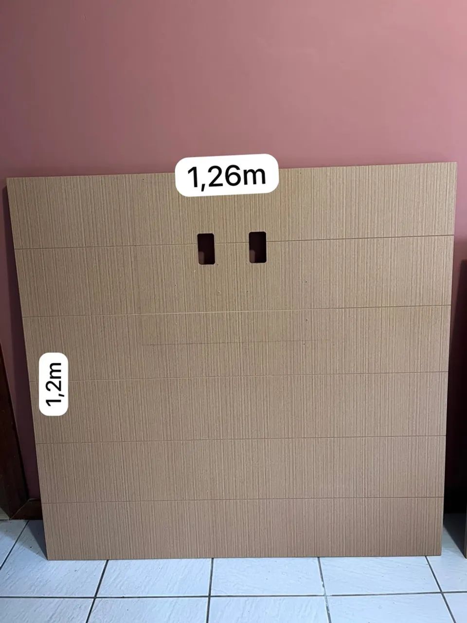 Conjunto de 2 Painéis de MDF para TV/Decoração - Madeira Clara