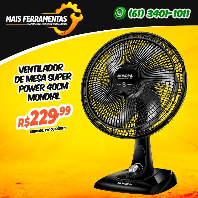 Ventilador de Mesa Super Power 40cm Mondial