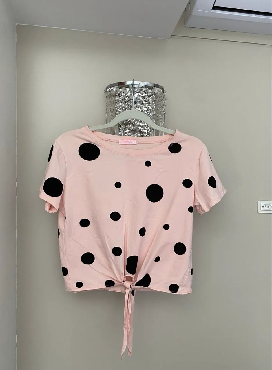blusa amoc rosa poá p - Foto 4