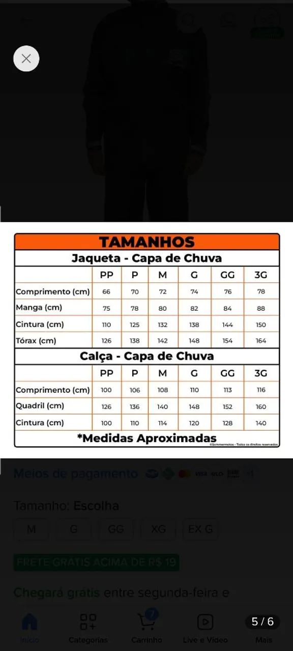 Conjunto de Chuva Star Capas Tam M - Foto 5