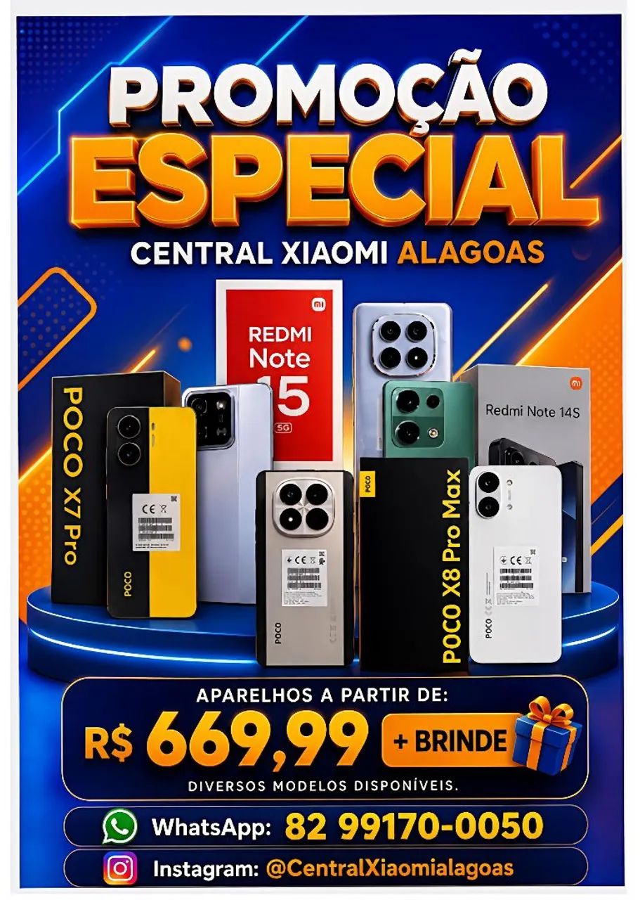 Xiaomi Poco X8 Pro Max 5G, Poco X7 Pro 5G e Diversos Modelos Disponíveis 