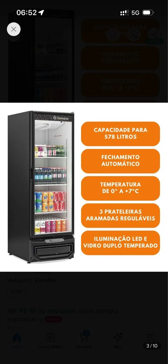 Vendo refrigerador vertical seminovo. - Geladeiras e Freezers