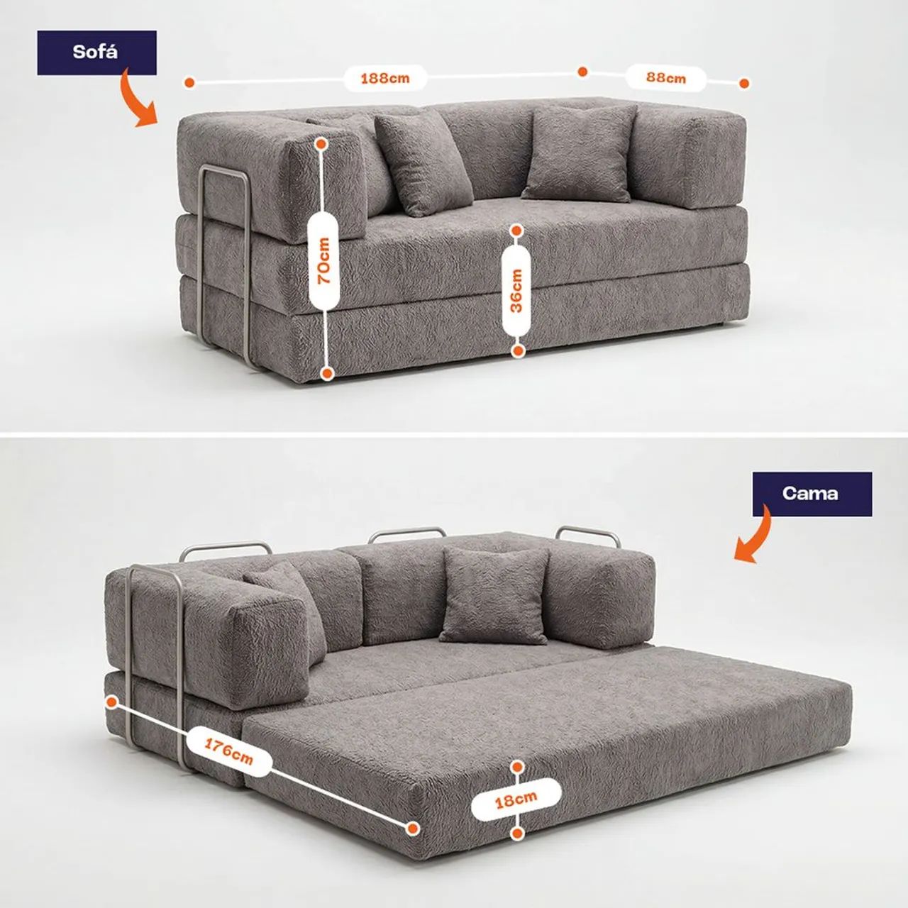 Sofá Cama Bloom: 2 em 1 - Foto 4