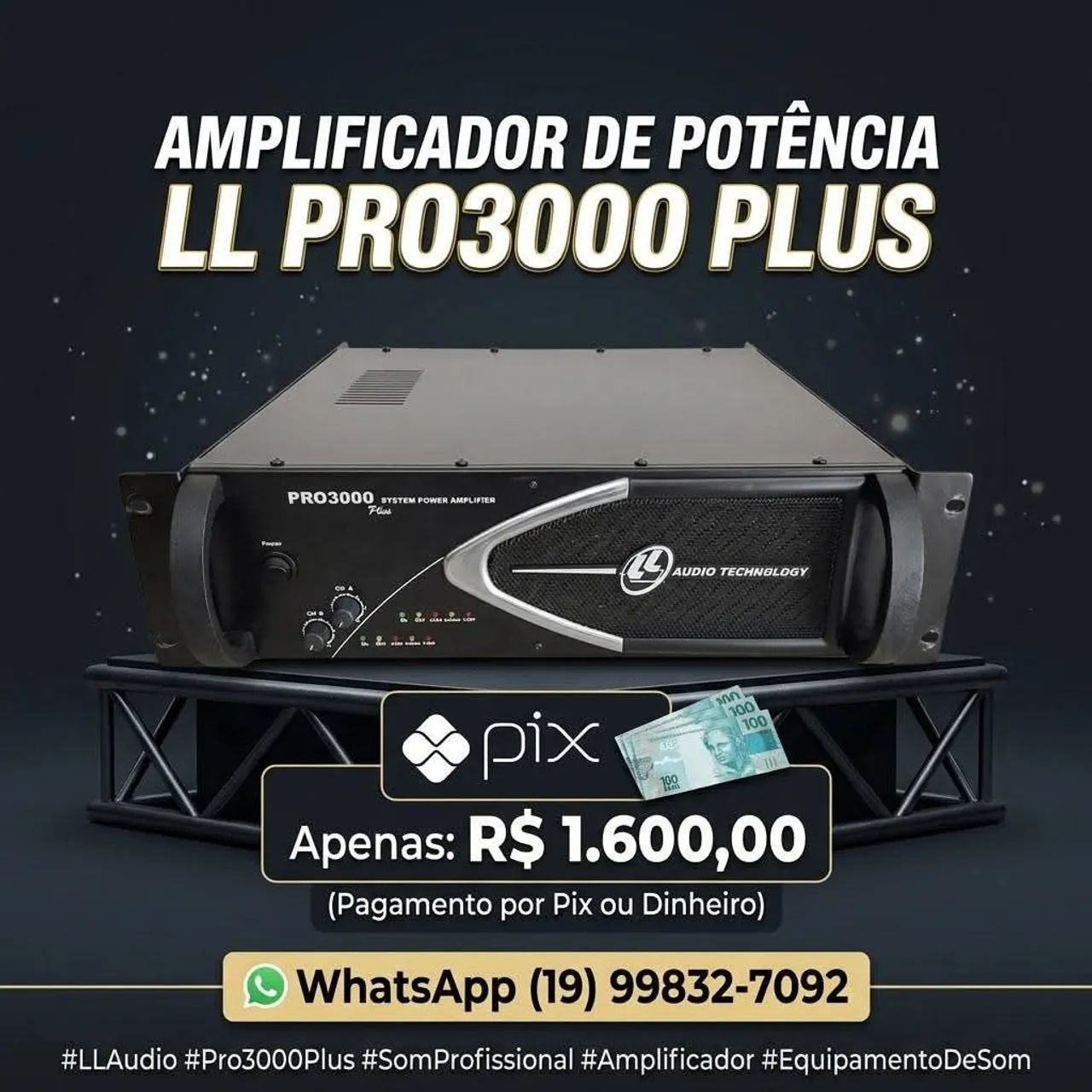 Potência LL Pro 3000 amplificador 