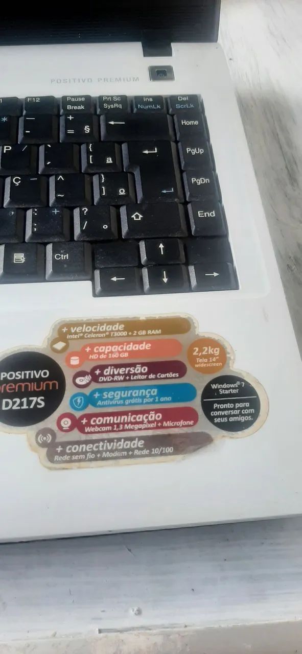 Notbook positivo D217s..R$200