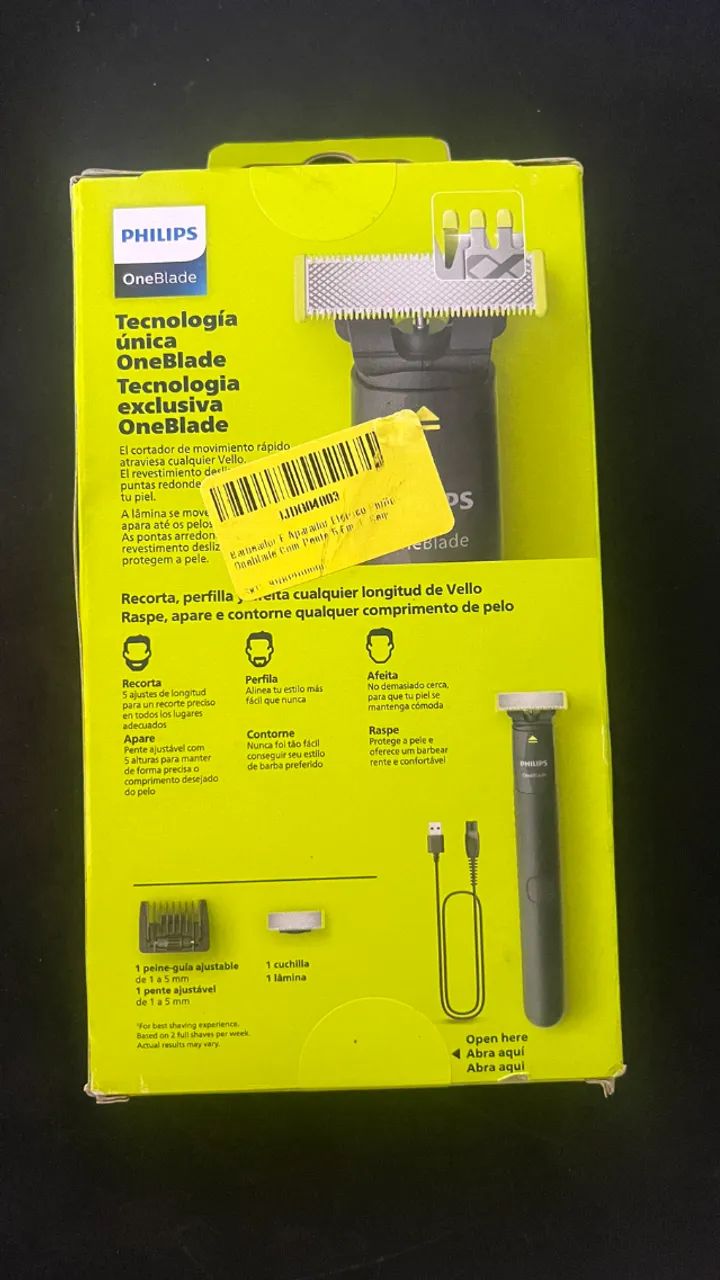 Barbeador e Aparador Elétrico Philips OneBlade com Pente 5 em 1, Sem Fio e À Prova D'Água  - Foto 3