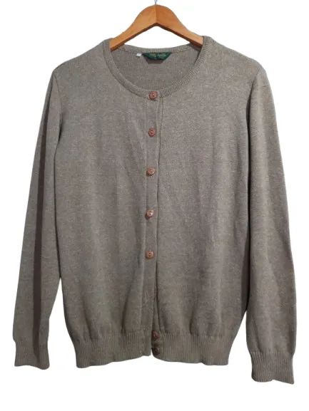Cardigan Feminino Bege Mescla G - Algodão e Acrílico