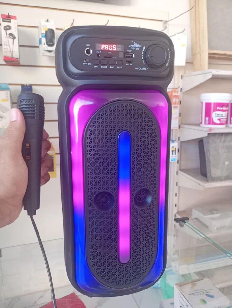 CAIXA DE SOM GRANDE COM MICROFONE E CONTROLE  - Foto 2