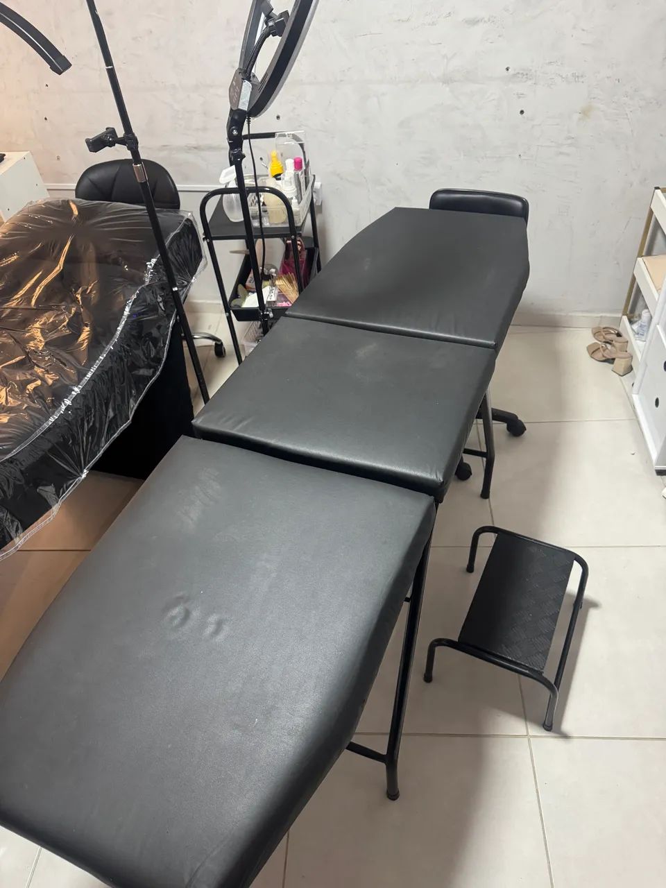 Kit completo Maca, Cadeira Moscho, carrinho auxiliar e escada