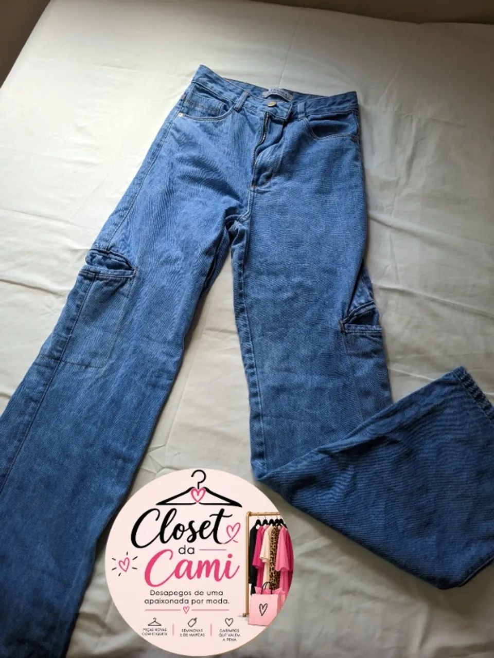 Calça cargo jeans  - Foto 3