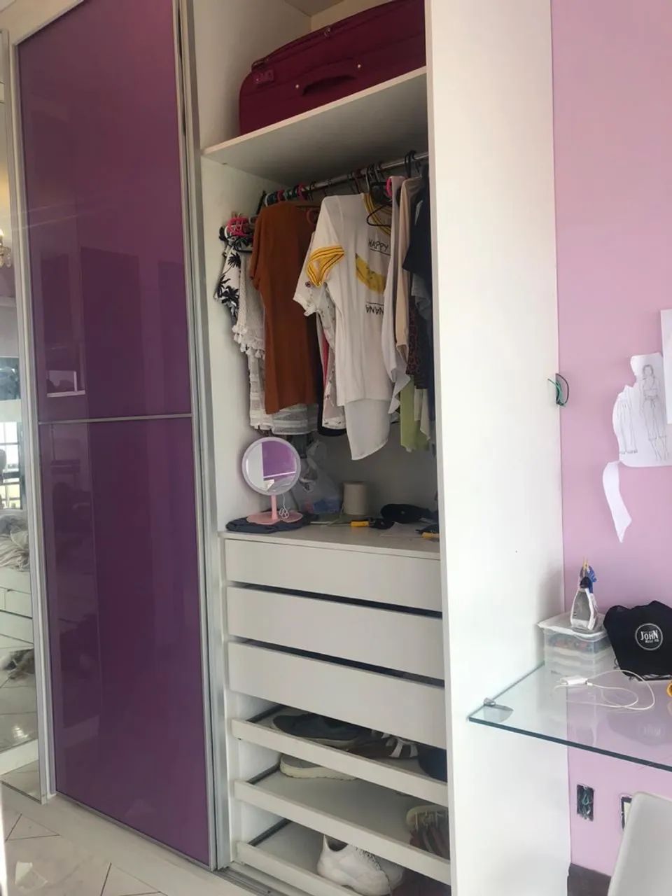 Guarda Roupa em estilo L com closet projetado  - Foto 4