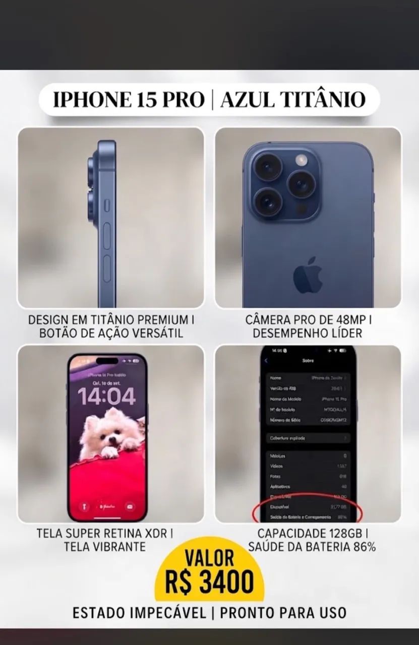 iPhone 15 pro 128GB - Foto 2