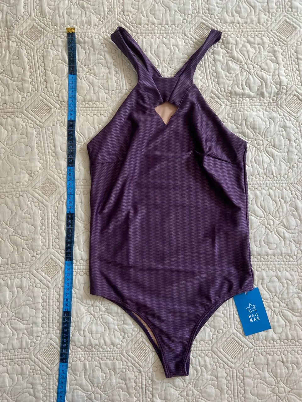 Body maiô cor roxo berinjela forrado tamanho M  - Foto 5