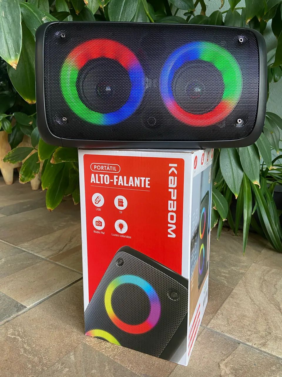 Caixa de som portátil sem fio bluetooth e rádio FM - Foto 5