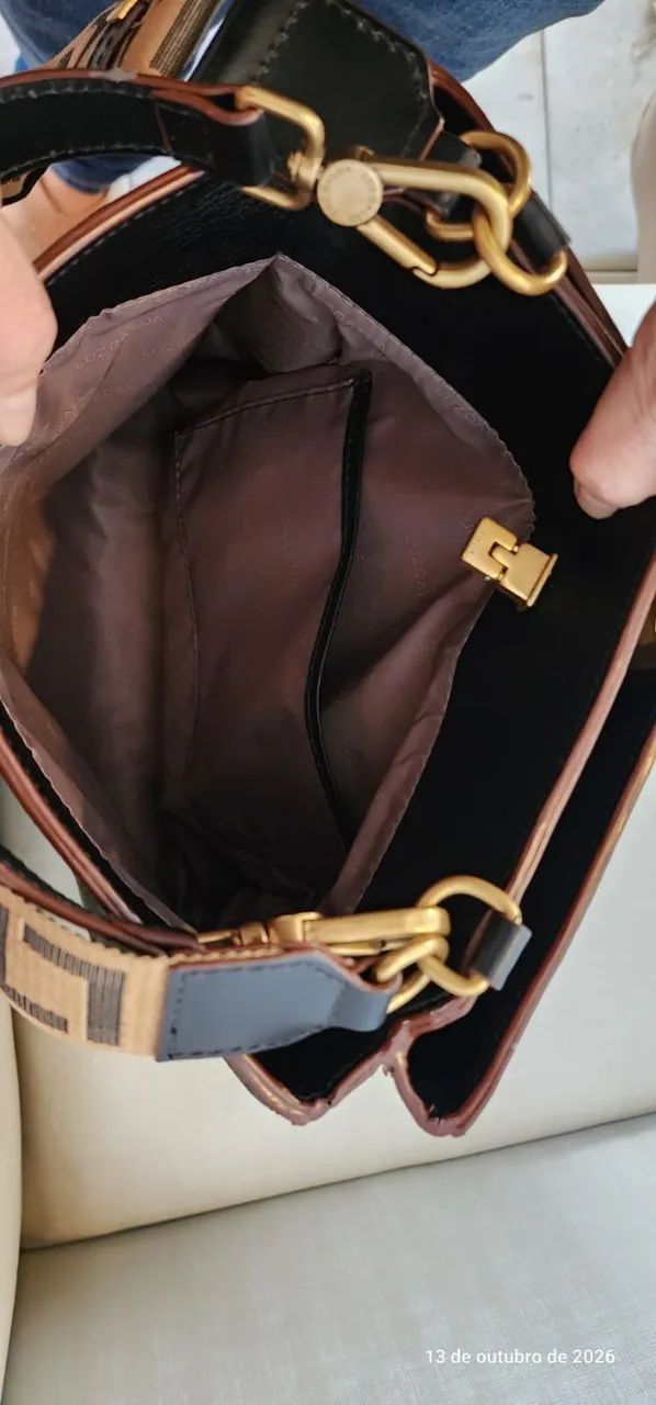 Bolsa Luz da Lua Original Couro Legítimo Preta - Nova - Foto 2