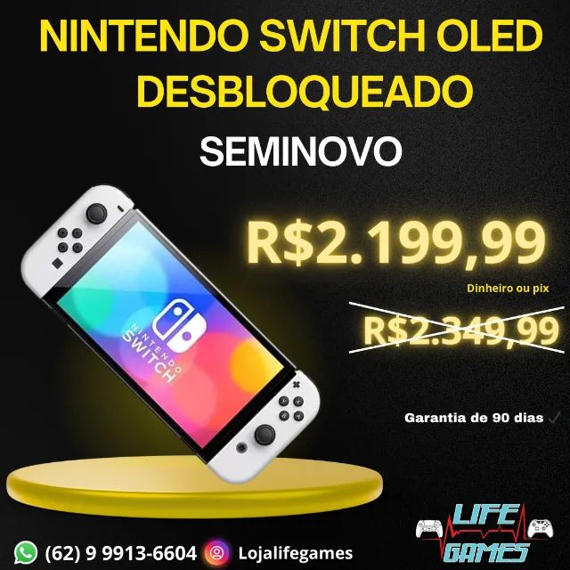 Nintendo Switch Oled Des.blo.quea.do c/ garantia