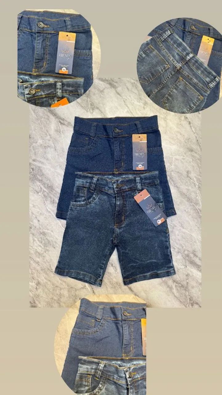 short jeans dde 6 a 12 anos