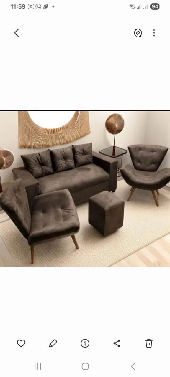 KIT DE SOFÁ COM 2 POLTRONAS 