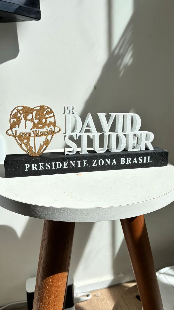 Placa Personalizada Nome 3D para Mesa - Foto 3