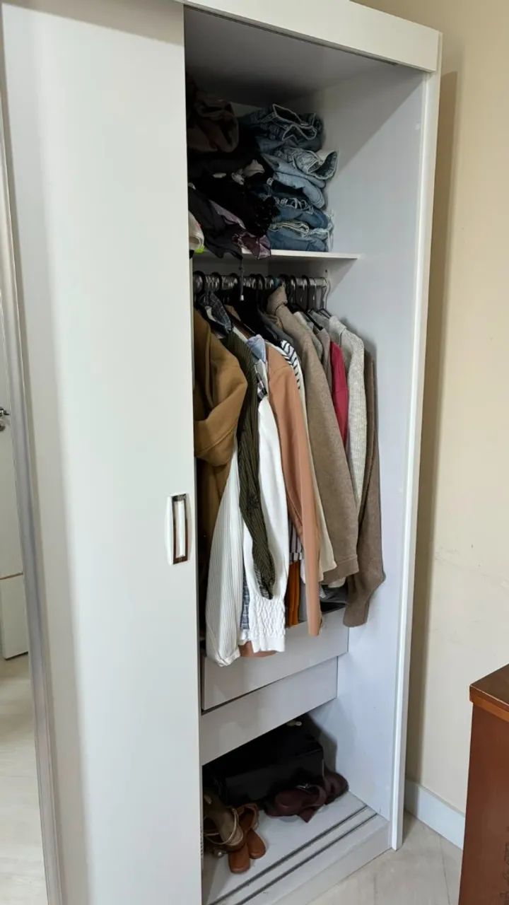 Guarda-roupas 3 portas Branco com Espelho - Foto 4