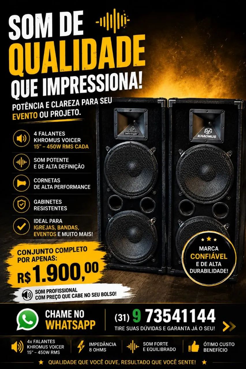 Duas caixas de som pacivas 2000wates