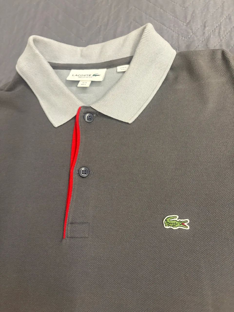 Polo LACOSTE cinza G original