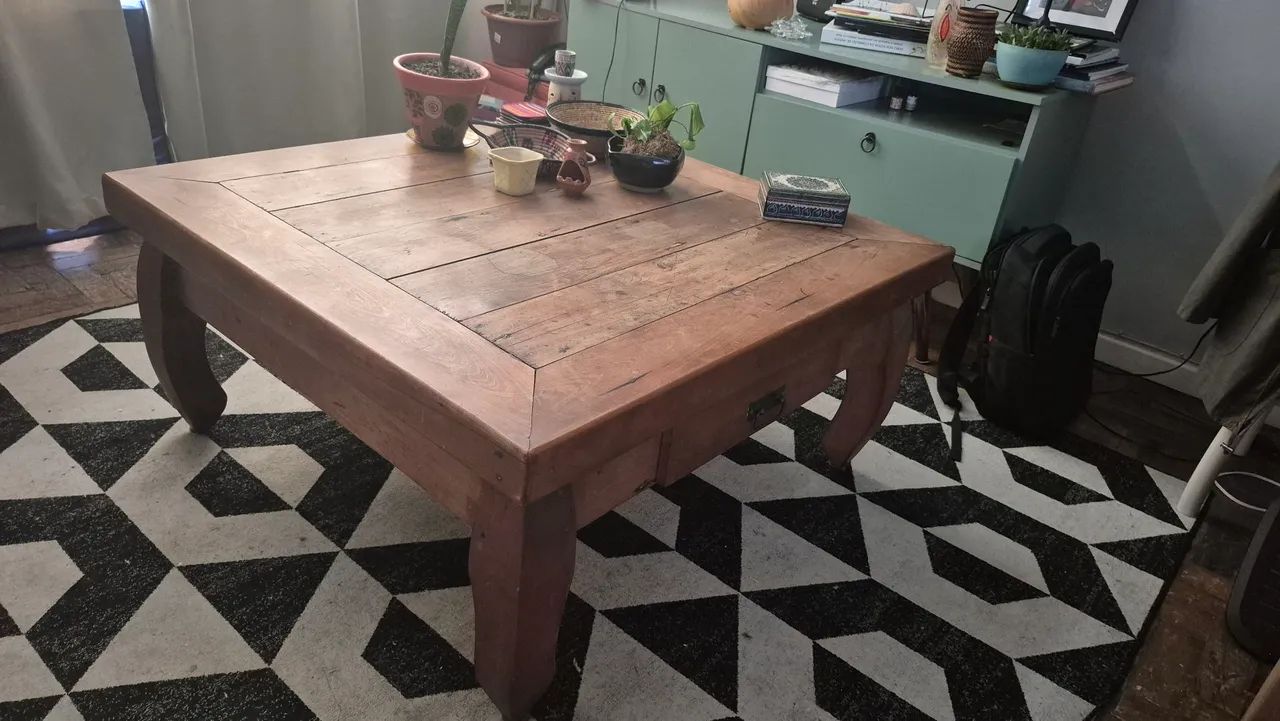 Mesa de madeira maciça de Bali - Foto 2