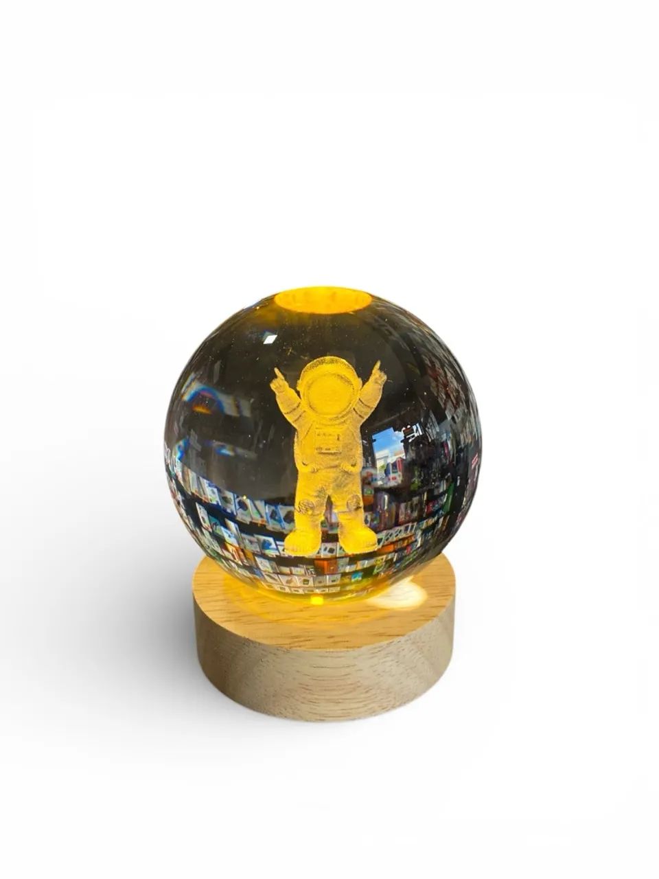 LUMINÁRIA BOLA DE CRISTAL 3D ÁTOMO  - Foto 2
