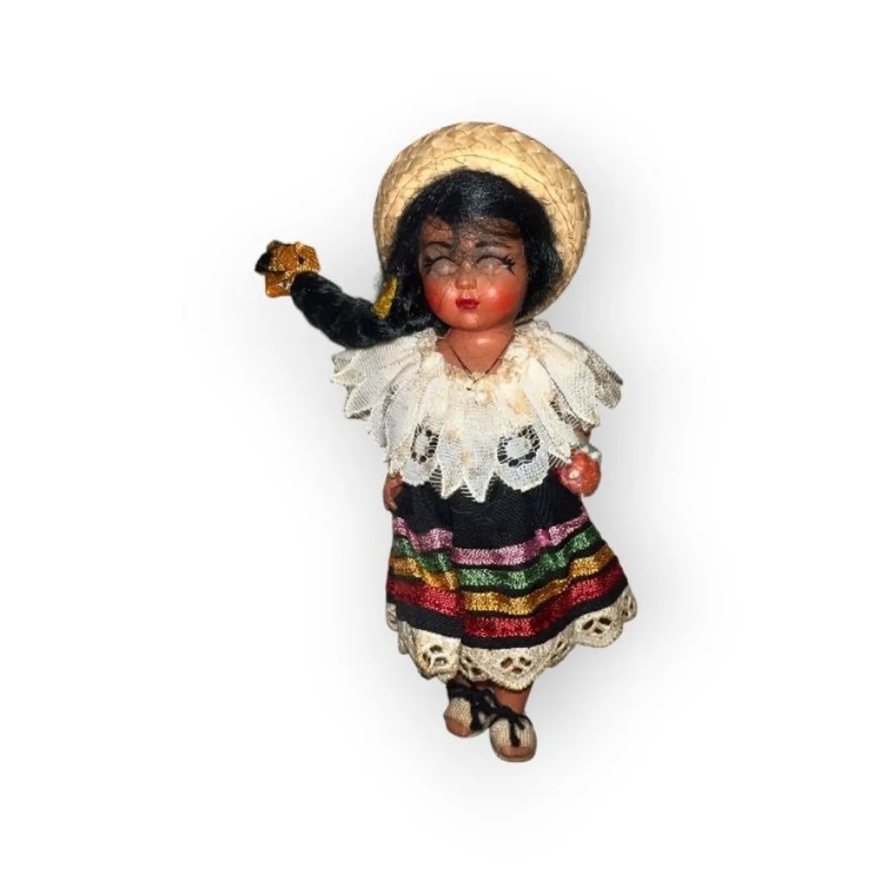 Boneca Importada Roupa Tradicional 13cm Vintage Retrô