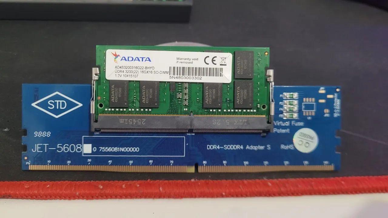 Memória 16GB DDR4 3200MHz A-DATA + Adaptador para PC