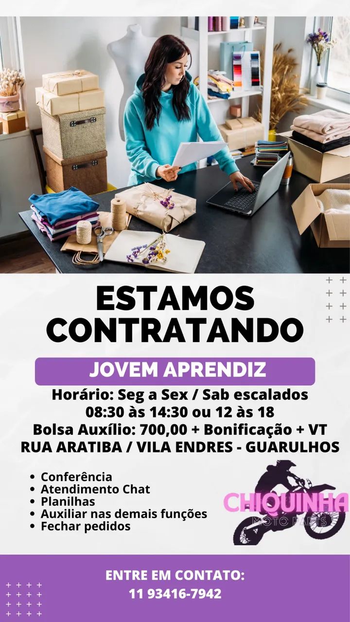 VAGA JOVEM APRENDIZ ( 14 a 17 anos )