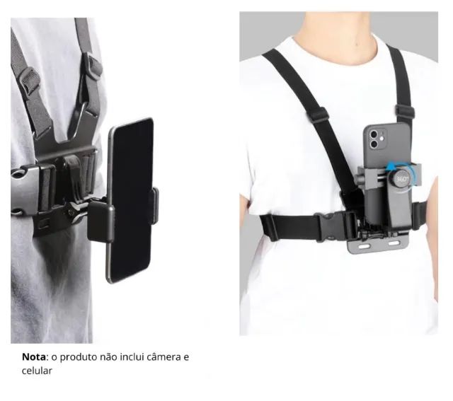 Suporte de Celular Câmera GoPro Suporte de Peito - Foto 2