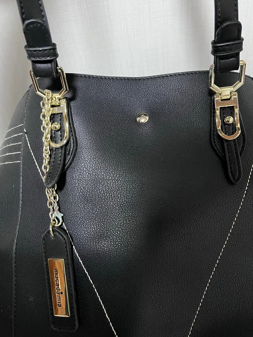 bolsa de mão macadamia preta - Foto 3