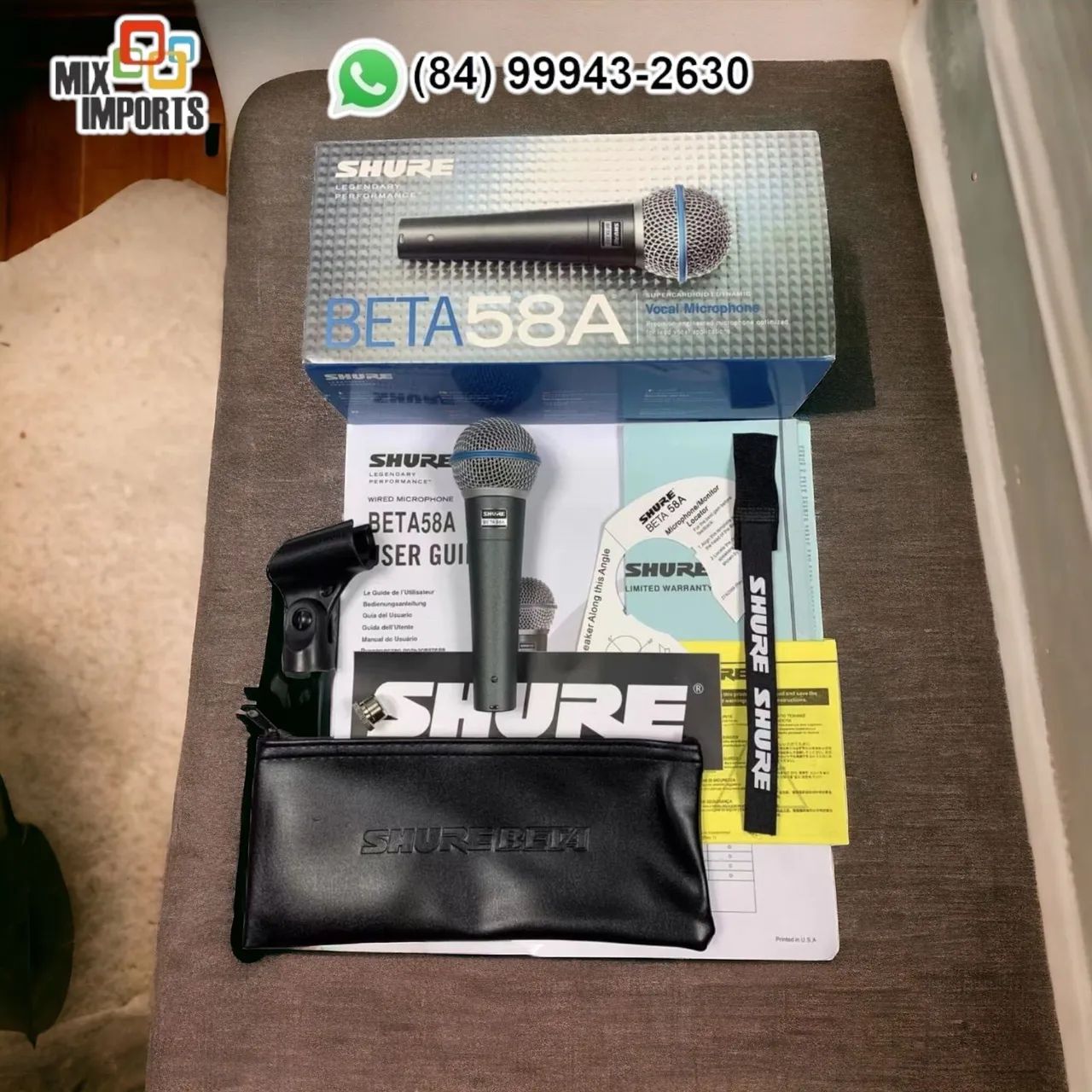 Microfone Shure Beta 58a profissional - Novo em estoque