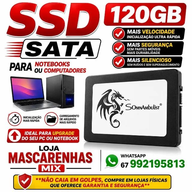 SSD 120GB NOVO PARA PC E NOTEBOOK COD: 050