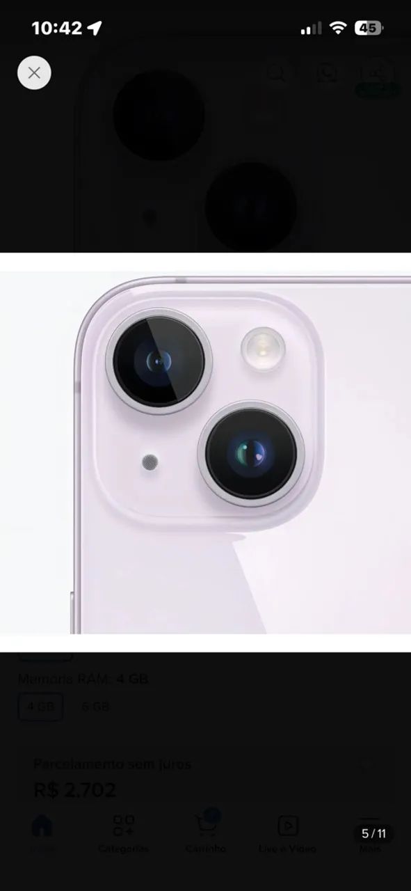 Vende se iPhone com 6 meses de uso 
