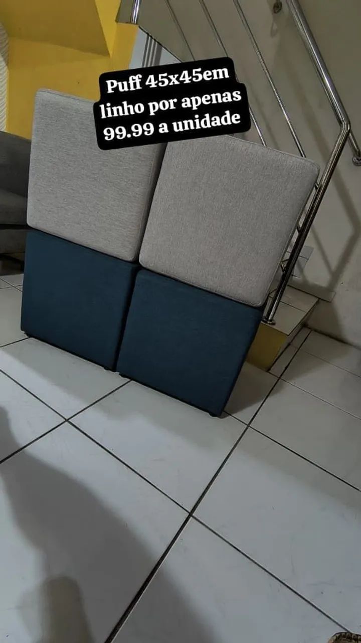 Puff em linho 45x45 
